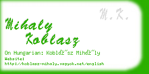 mihaly koblasz business card